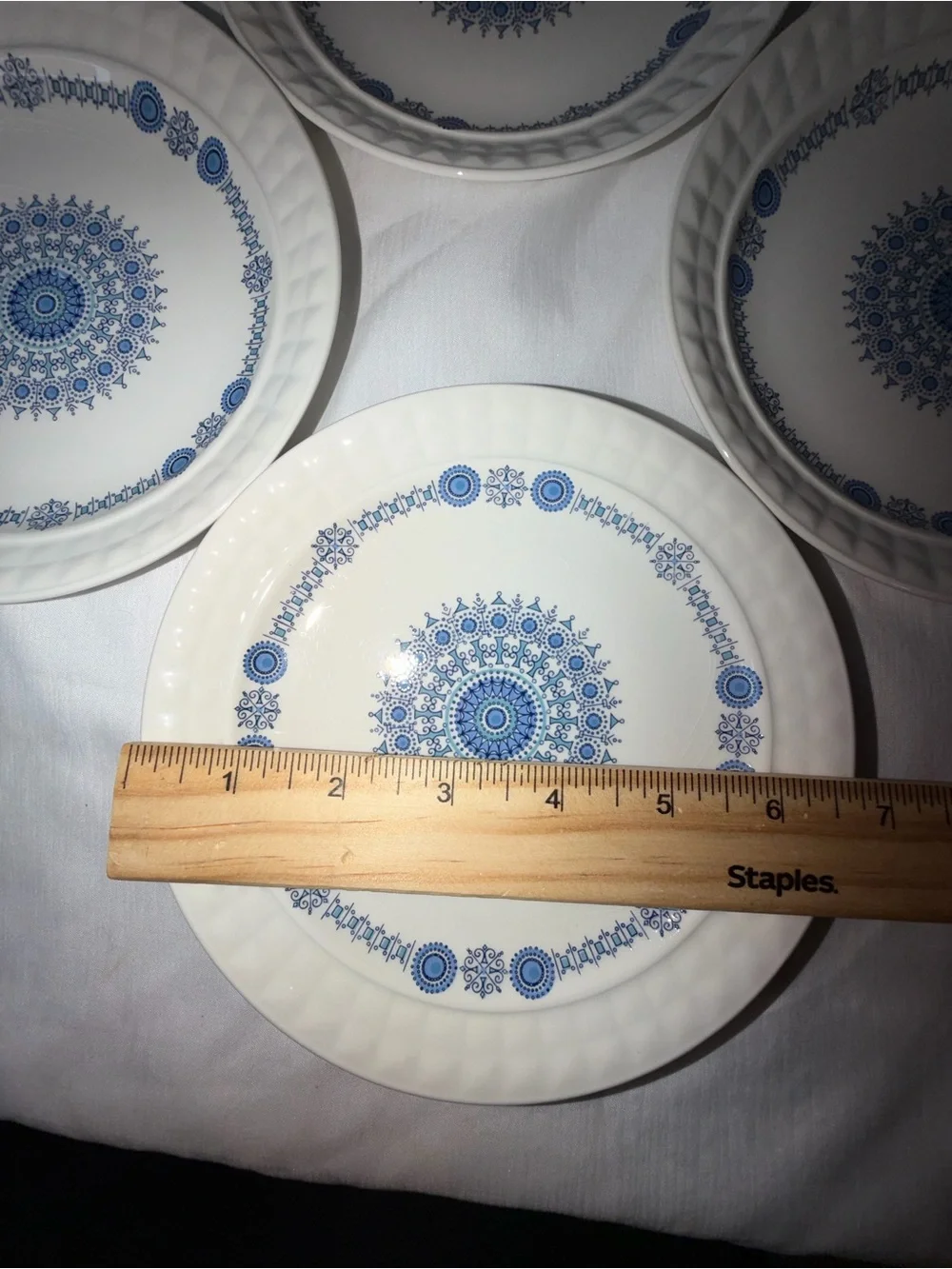 Set of 4 Vintage Pontesa Spain Castilian Chinamoda Blue Mandala 7